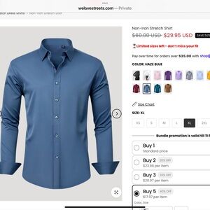 Men's Classic Stretch Dress Shirt - Blue